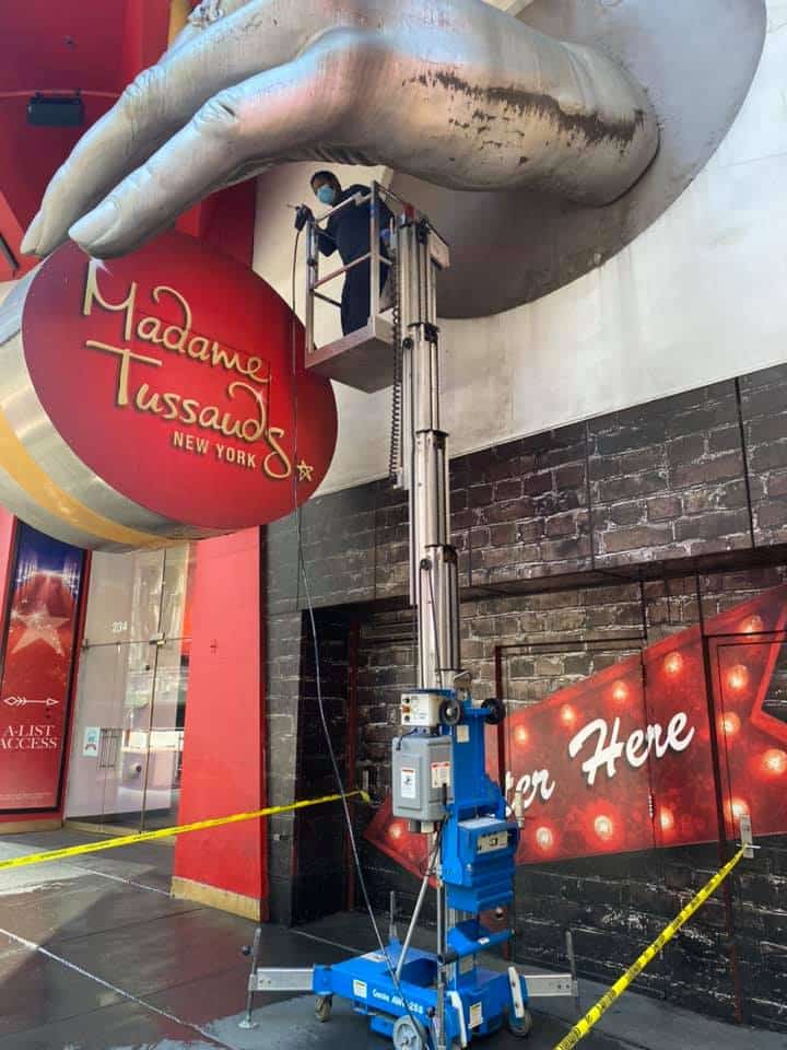 Cleaning at Madame Tussaud's New York