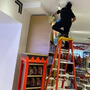 Dusting retail stores in NYC