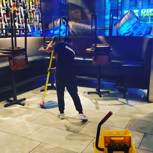 Restaurant floor cleaning