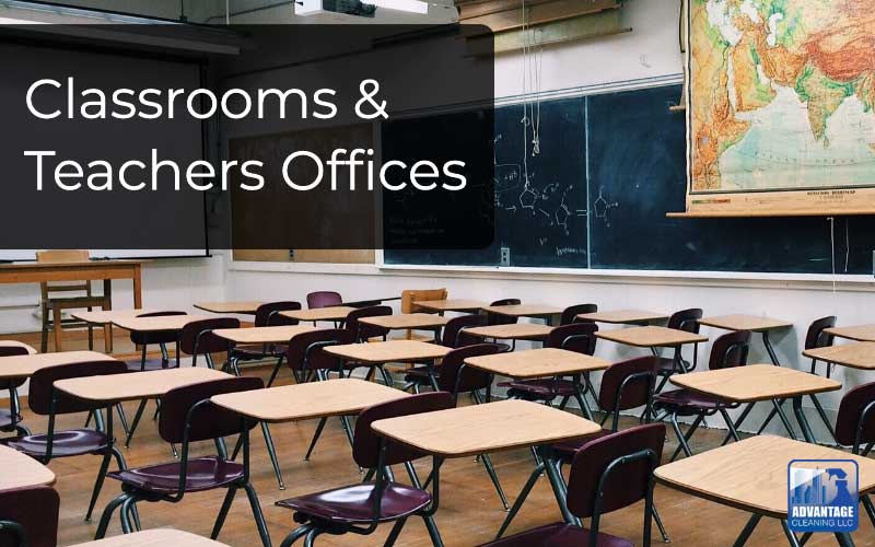 School Cleaning classrooms & teachers offices