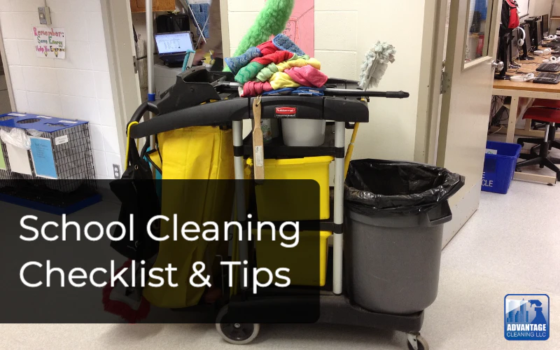 List of tasks and tips for killing germs and disinfecting when school cleaning