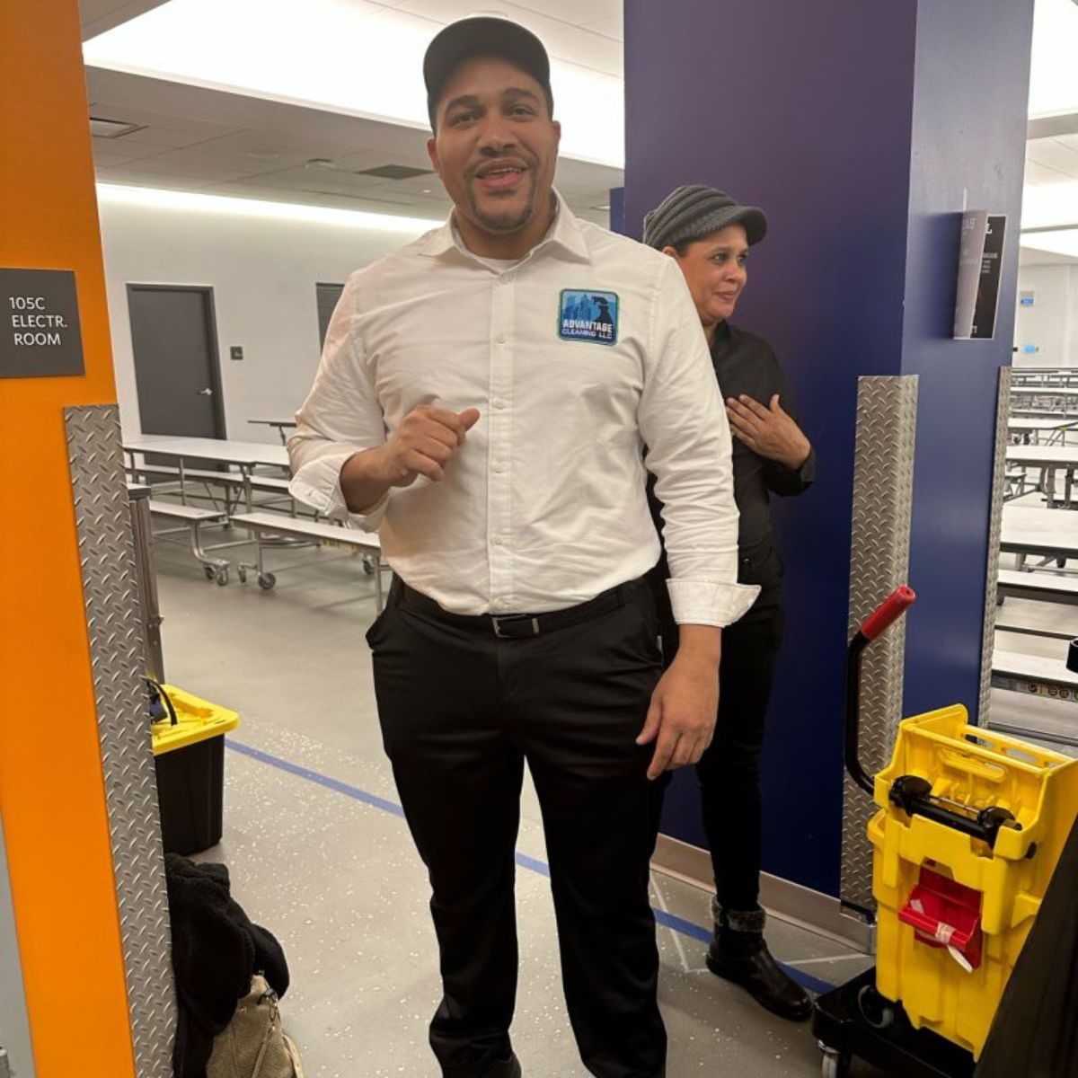 Advantage Cleaning Supervisor and cleaning crew at university on Manhattan New York