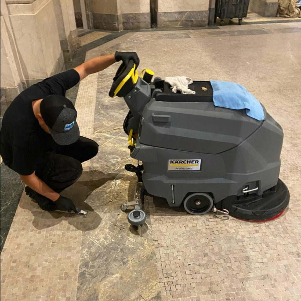 Detailed commercial floor cleaning