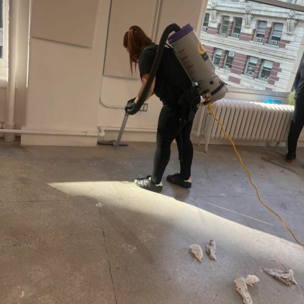 Post construction rough floor cleaning