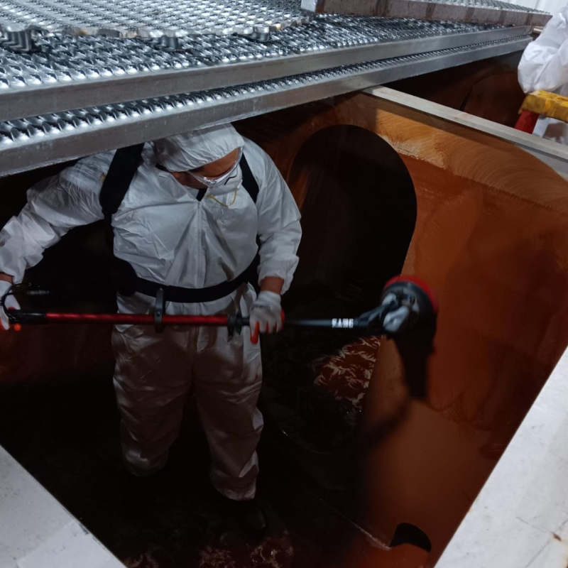 Industrial cleaning at food processing plant