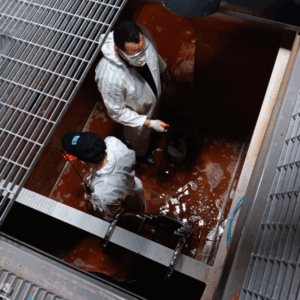 Industrial cleaning at food processing plant