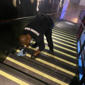 Cleaning stairways and removing scruff marks