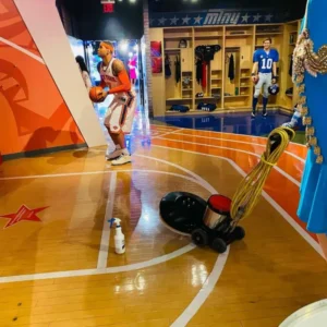 Maple wood floor cleaning at major tourist attraction in NYC