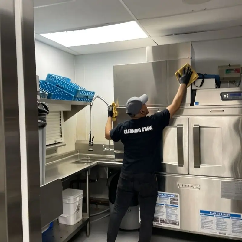 Cleaning kitchen and metal surfaces in NYC charter school