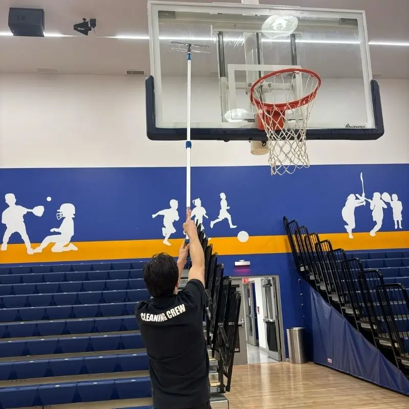 Cleaning sports arena in NYC charter school