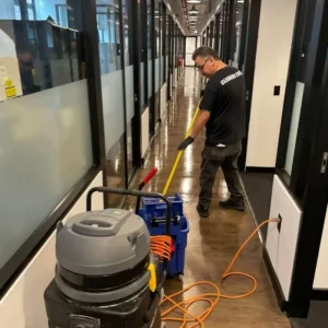 Hardwood floor cleaning in office space in Manhattan NYC