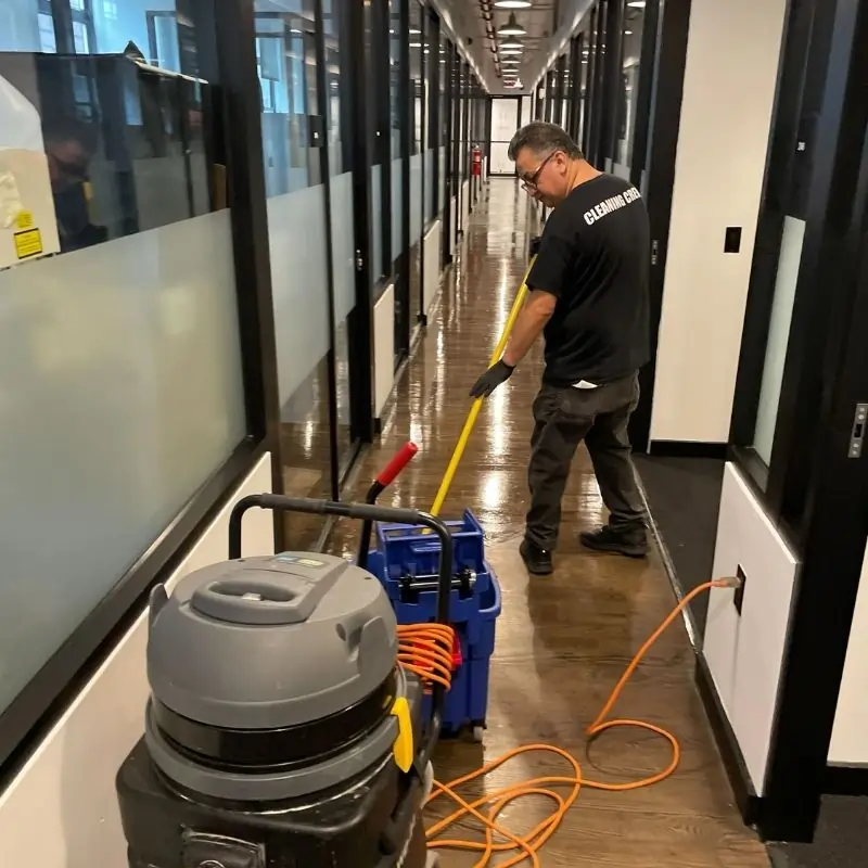 Hardwood floor cleaning in office space in Manhattan NYC