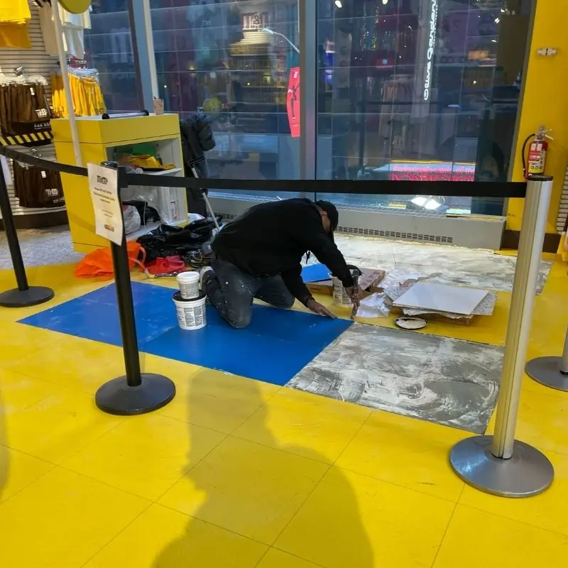 Vinyl floor renovation in Manhattan Time Square tourist attraction
