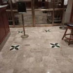 Marble floor cleaning - cleaning marble floor with detailed mosaic tiles