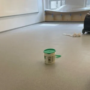 Before Picture - Vinyl floor strip and wax in NYC charter school class room