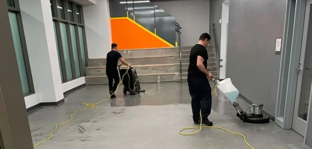 Floor cleaning services - Strip & Wax of vinyl floor in NYC charter school