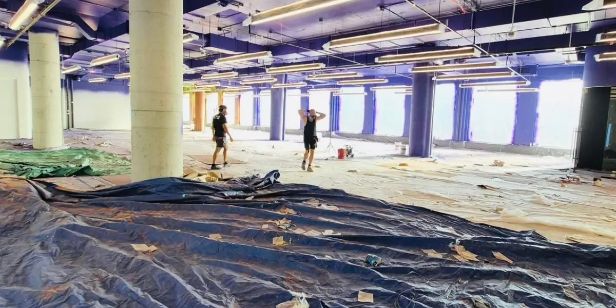 Post-construction cleaning of 700,000 sq ft movie studio in Queens New York City