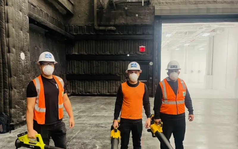 Construction cleaning of 700,000 sq ft movie studio in Queens New York