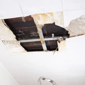 Water damage to floor and ceiling in residential home in NYC